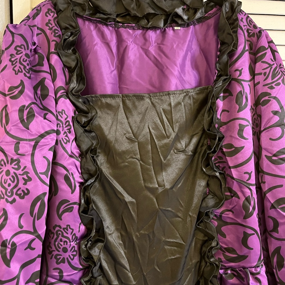 Elegant Purple and Black Costume Gown